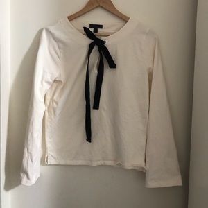 LOFT White Long Sleeve with Bow